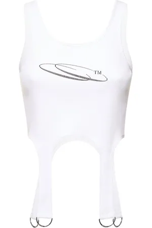 Cannari Concept Synda Ribbed Cotton Crop Top W/ D-rings
