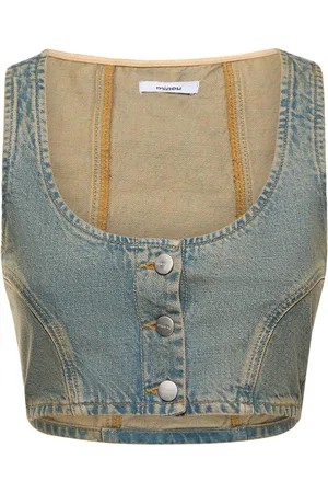 Miaou Deva Cotton Denim Crop Top