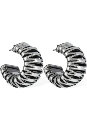 SO-LE STUDIO Caterpillar Leather Hoop Earrings