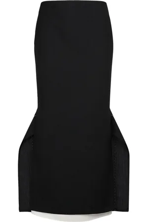The Row Patillon Asymmetric Wool Midi Skirt