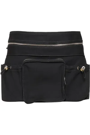 DION LEE Cotton Blend Mini Skirt W/belt Bag