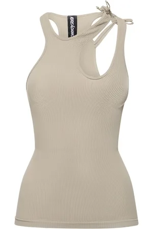 ANDREADAMO Ribbed Jersey Top W/ Double Straps