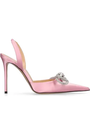 Mach & Mach 110mm Double Bow Satin Slingback Pumps