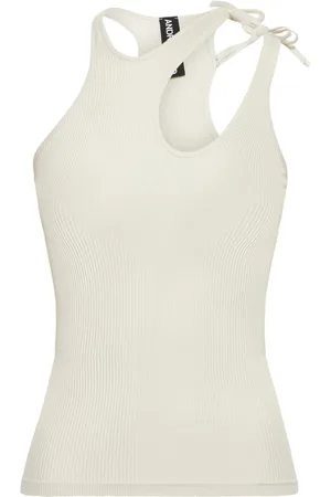 ANDREADAMO Ribbed Jersey Top W/ Double Straps