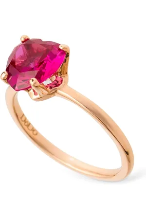 Dodo 9kt Rose Heart Synthetic Ruby Ring
