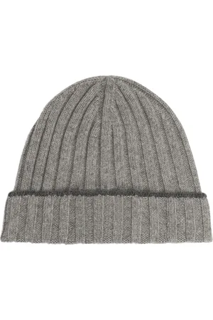 Brunello Cucinelli Cashmere Ribbed Knit Beanie Hat