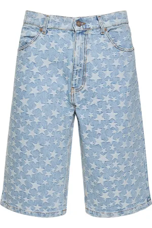 ERL Unisex Woven Denim Jacquard Shorts