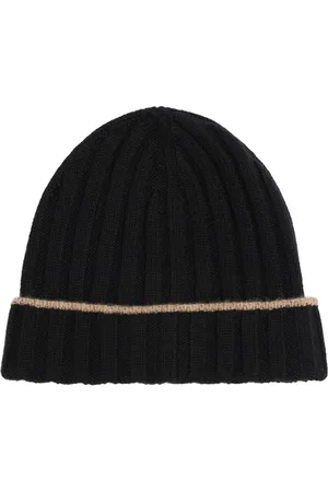 Brunello Cucinelli Cashmere Ribbed Knit Beanie Hat