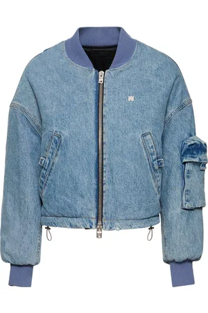 AMIRI Cropped Denim Bomber Jacket