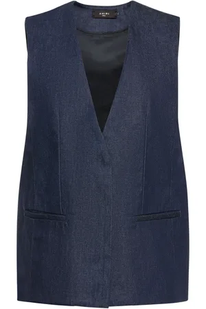 AMIRI Collarless Single Breast Denim Vest
