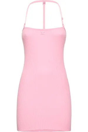 Courrèges Strap Rib Knit Mini Dress