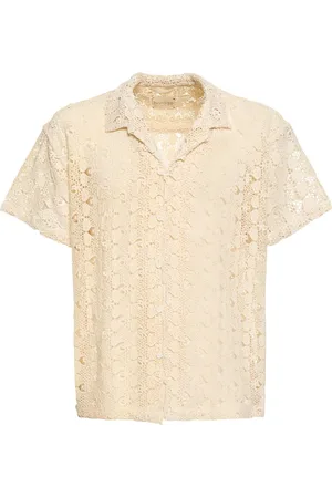 HARAGO Cotton Lace Short Sleeve Shirt