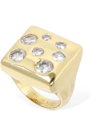 Timeless Pearly Square Crystal Thick Ring