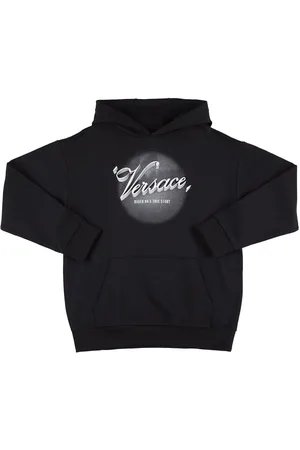 VERSACE Printed Logo Cotton Hoodie