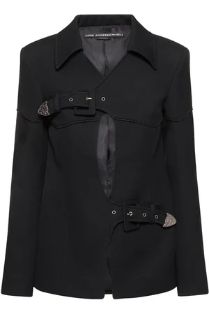 Andersson Bell Rita Crossed Buckle Wool Blend Blazer