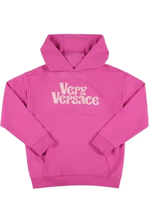 VERSACE Embroidered Logo Cotton Hoodie