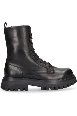 Dolce & Gabbana Leather Combat Boots