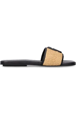 Marc Jacobs 10mm The J Marc Raffia Flat Sandals
