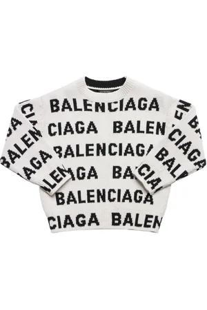 Balenciaga All-over Logo Wool Crewneck Sweater