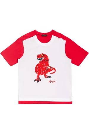 Nº21 Dino Printed Cotton Jersey T-shirt