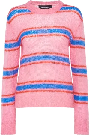 Dsquared2 Mohair Blend Striped Crewneck Sweater
