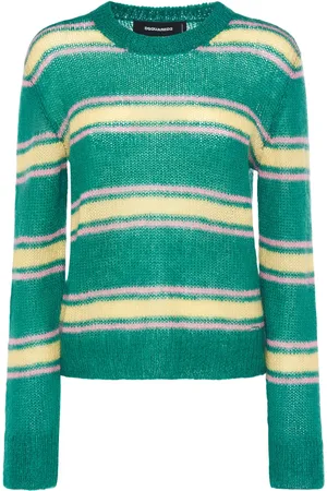 Dsquared2 Striped Mohair Blend Crewneck Sweater