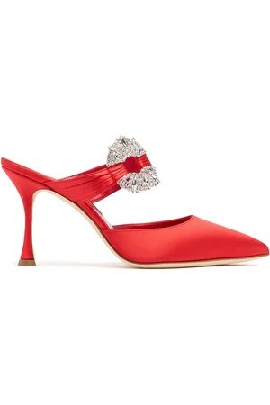 Manolo Blahnik 90mm Maidugura Satin Mules