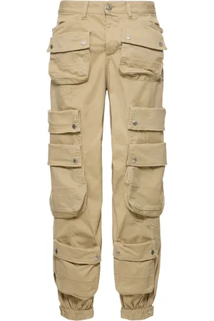 Dsquared2 Cotton Drill Midrise Wide Cargo Pants