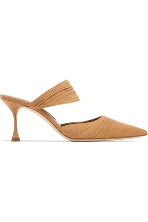 Manolo Blahnik 70mm Circeamu Suede Mules