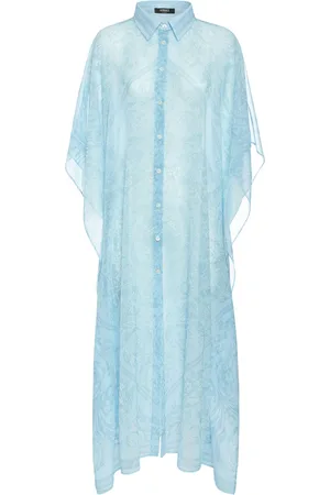 VERSACE Barocco Print Long Chiffon Kaftan Dress