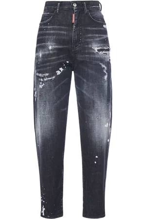 Dsquared2 80s High Rise Distressed Cropped Jeans
