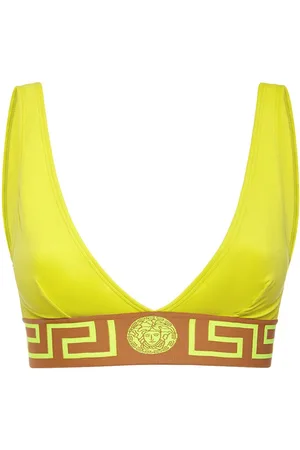 VERSACE Greca Lycra Triangle Bikini Top