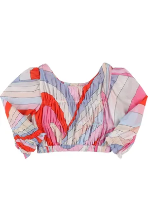 Puccini Printed Cotton Muslin Cropped Shirt