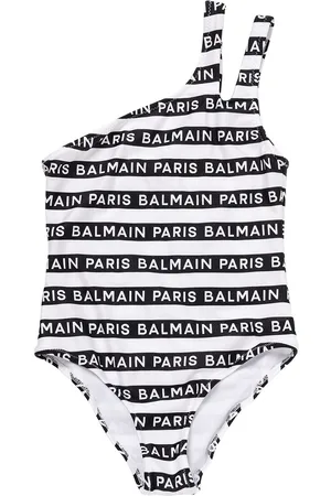 Balmain Logo Print Lycra One Piece Swimsuit
