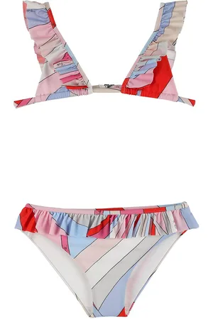 Puccini Printed Ruffled Lycra Bikini Set