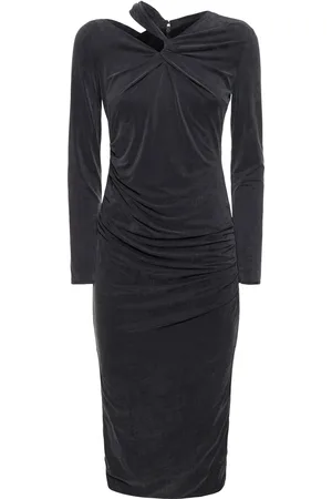 Giorgio Armani Stretch Jersey Long Sleeve Midi Dress