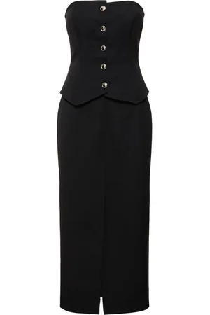 Alessandra Rich Light Wool Bustier Dress