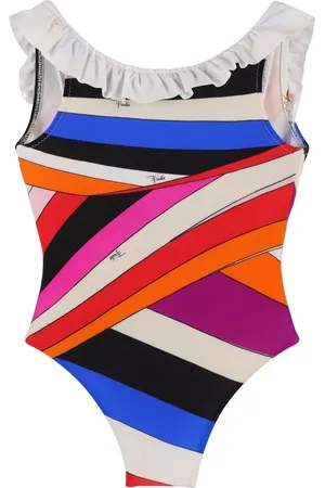 Puccini Printed Ruffled One Piece Lycra Swimsuit