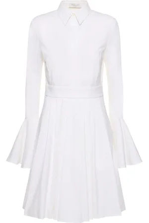 Michael Kors Bell Sleeve Stretch Cotton Shirt Dress