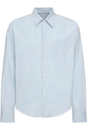 Ami Striped Cotton Boxy Fit Shirt