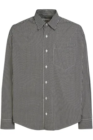Ami Striped Cotton Boxy Fit Shirt