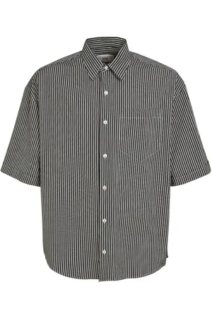Ami Striped Cotton Boxy Fit Shirt