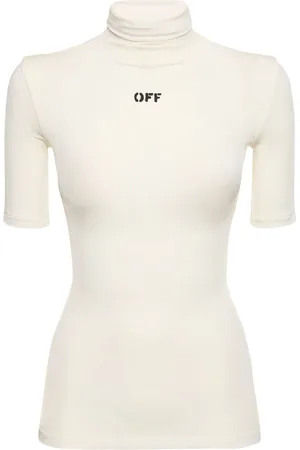 OFF-WHITE Logo Viscose Blend Turtleneck S/s Top