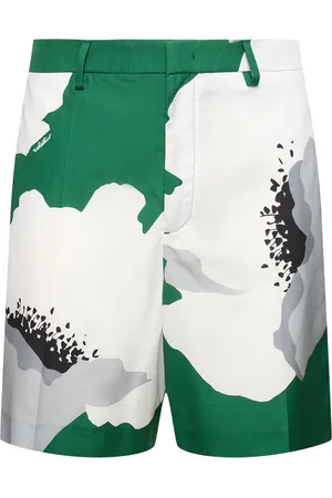 VALENTINO Flower Print Cotton Shorts