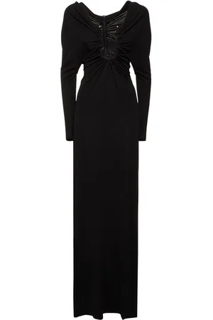 CHRISTOPHER ESBER Arced Dolman Viscose U Neck Long Dress
