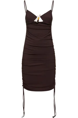 CHRISTOPHER ESBER Nebular Ruched Mini Dress W/ Drawstring