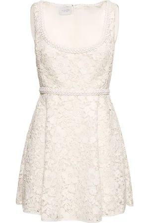 Giambattista Valli Flower Macramé Cotton Mini Dress