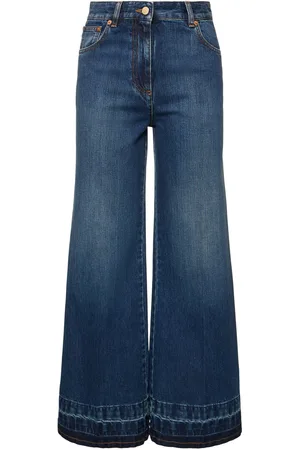 VALENTINO Denim High Rise Cropped Flared Jeans