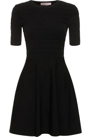 VALENTINO Knit Logo Short Sleeve Mini Dress
