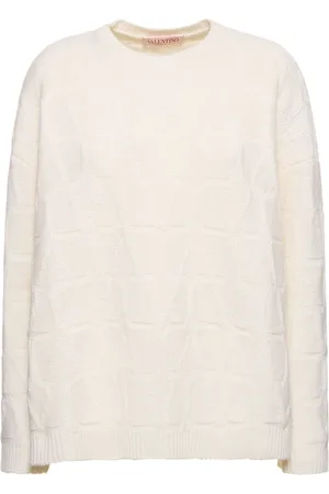 VALENTINO Wool Knit Logo Crewneck Sweater